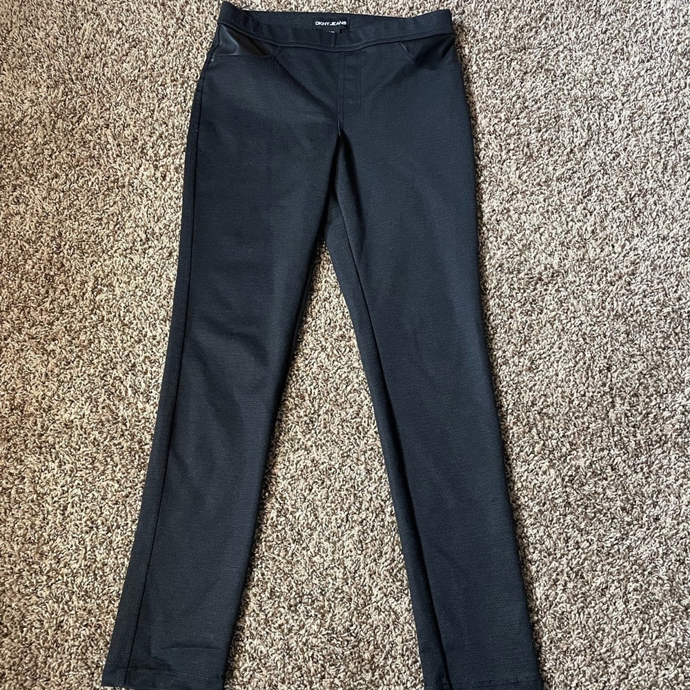 DKNY Jeans small black midrise straight leg work pants